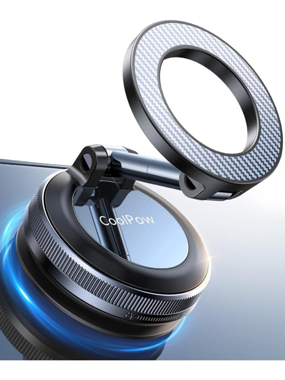 Magnetic Vacuum Phone Holder for Car - Movable Suction Mount for iPhone 17/16
